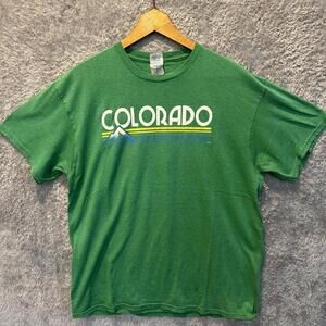 Colorado Men's Green Retro T shirt Large